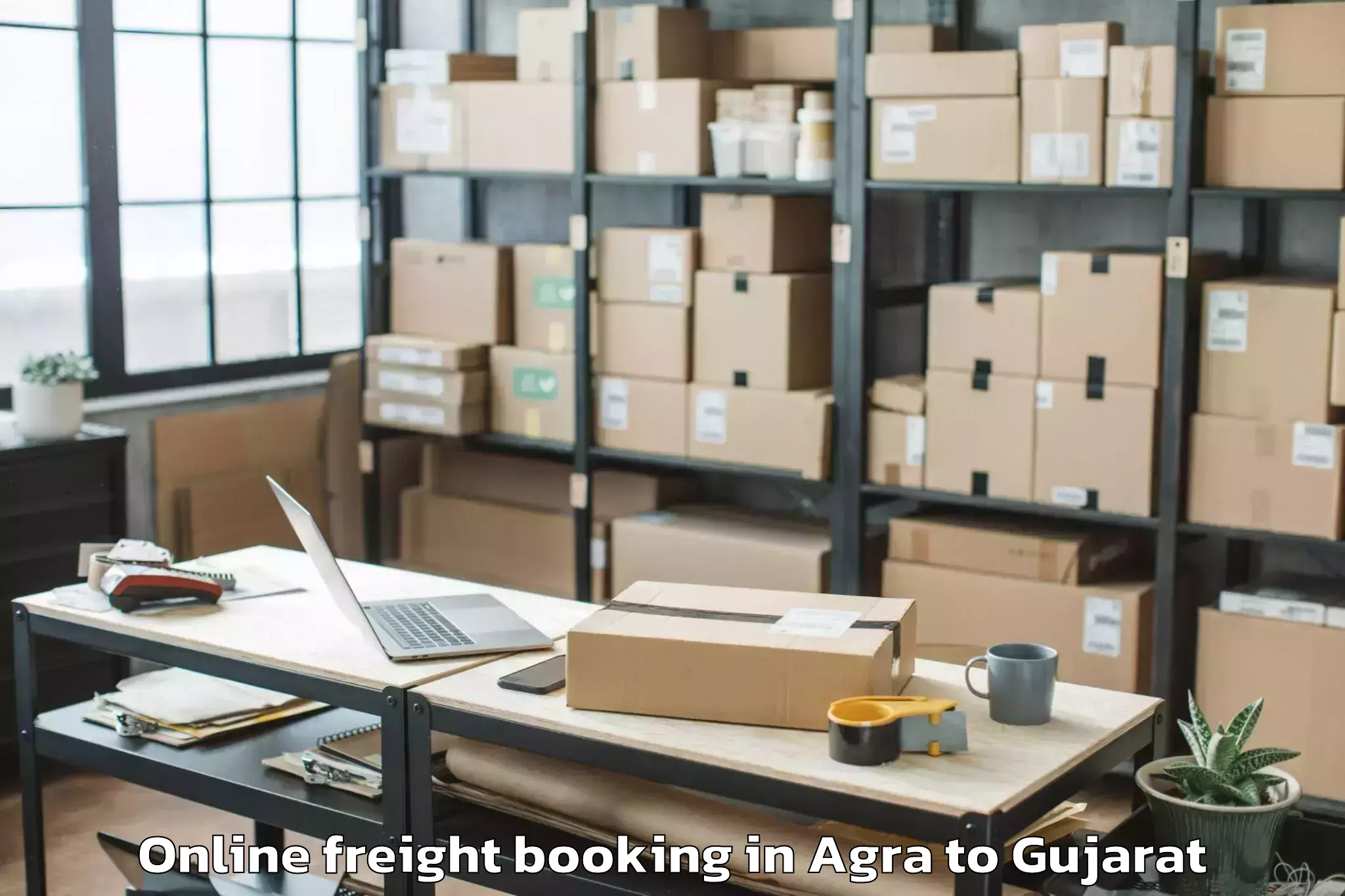 Affordable Agra to Santalpur Online Freight Booking